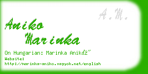 aniko marinka business card